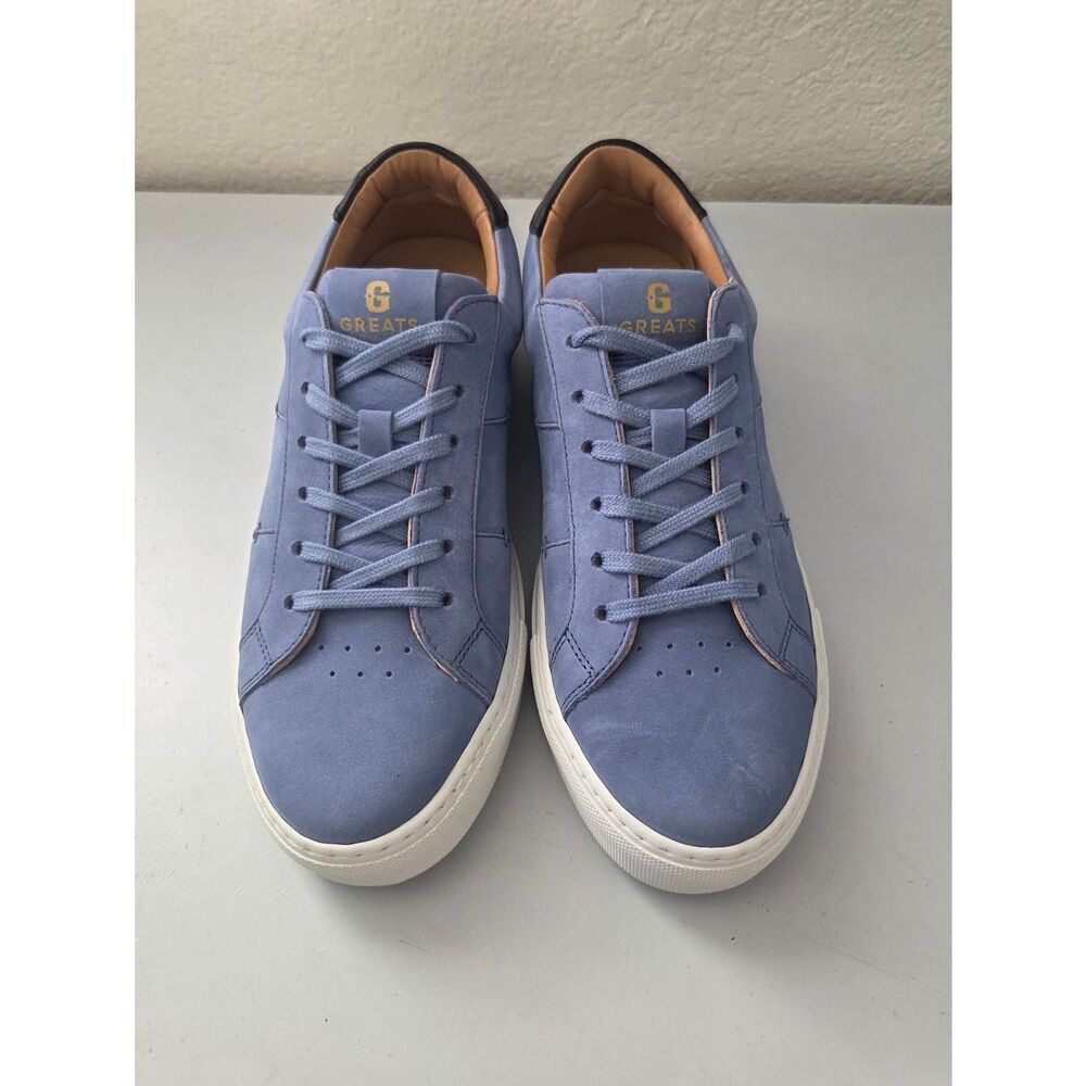 GREATS Brooklyn  Blue Leather Lace Up Shoes Casual Sneakers SIZE 9.5 WOMEN'S